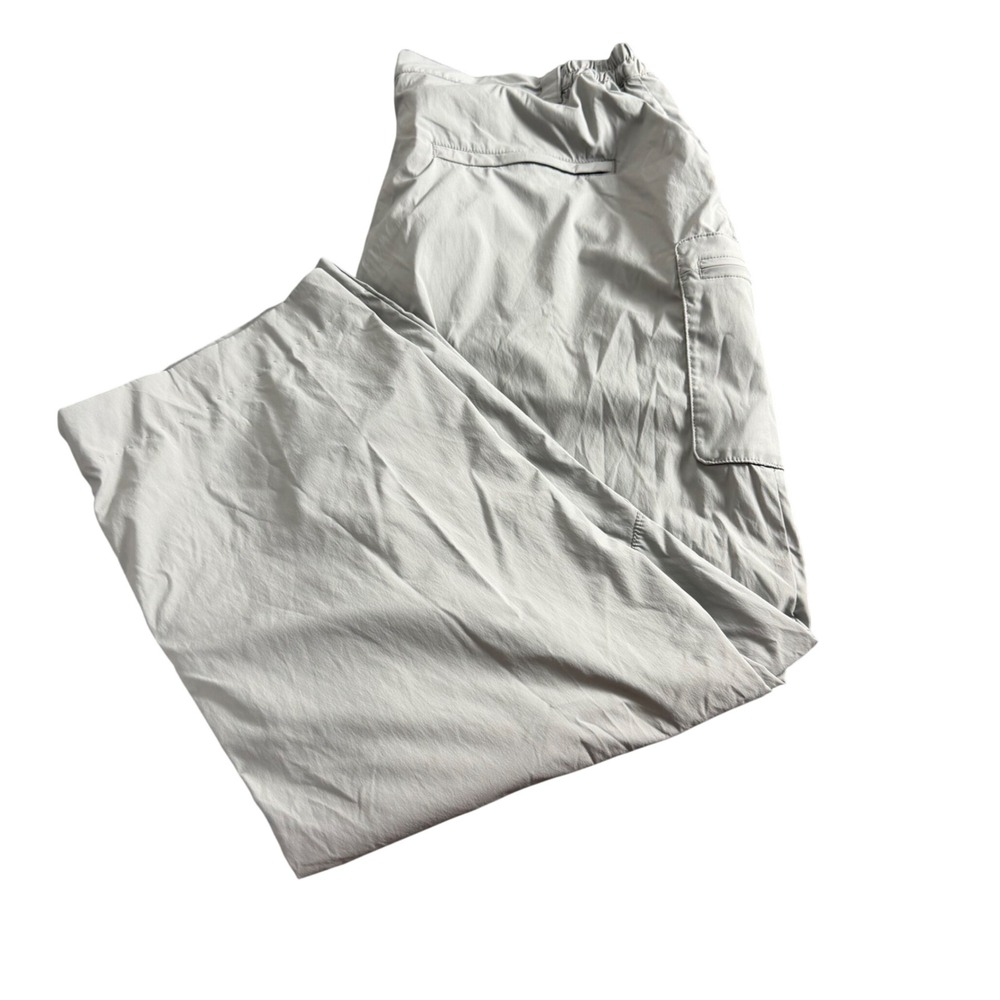 LL Bean Vista Camp Pants Womens XL Petite Gray Hiking Cargo Trousers 293459
